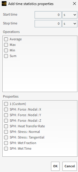 Add time statistics properties dialog