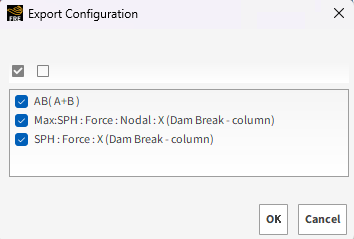 Export Configuration dialog