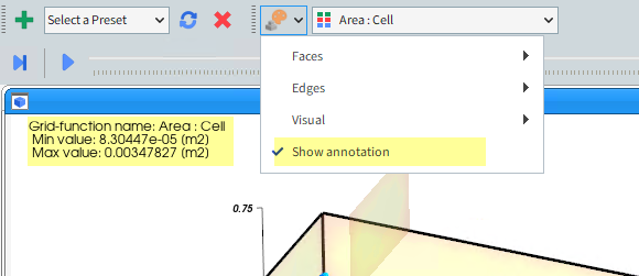 Show Annotations provides a default text overlay for geometries