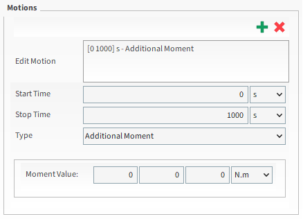 New Motion showing Additional Moment parameters