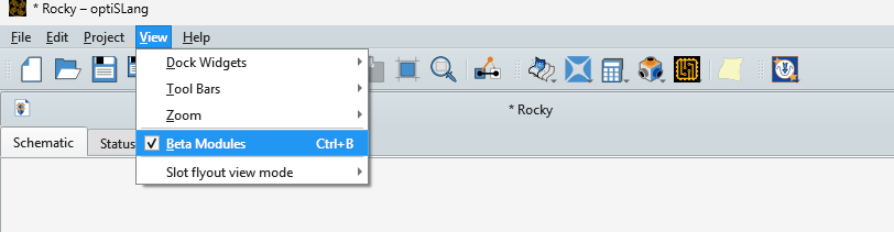 Enabling Beta Modules in Ansys optiSLang