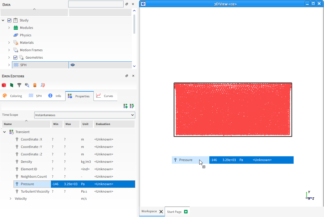 Coloring a Static Fluid By Pressure Property (Drag and Drop)