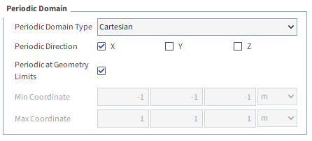 Domain Settings, Cartesian Periodic Domain Type parameters
