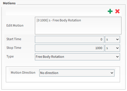 New Motion showing Free Body Rotation parameters