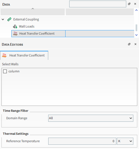 External Coupling Heat Transfer Coefficient Tab