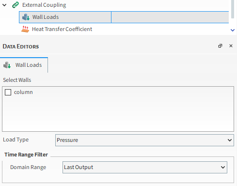 External Coupling entity expanded to show the Geometry Loads component