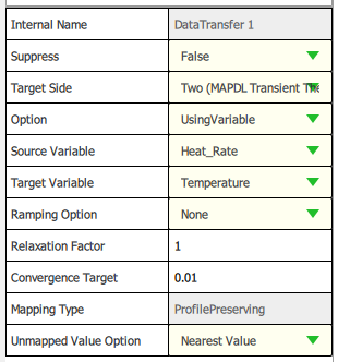 Data Transfer to Mechanical Setup (Heat Flow)