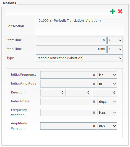 New Motion showing Periodic Translation (Vibration) parameters