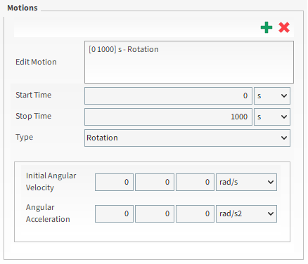 New Motion showing Rotation parameters