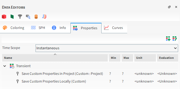Custom Properties saved In the Project and Locally