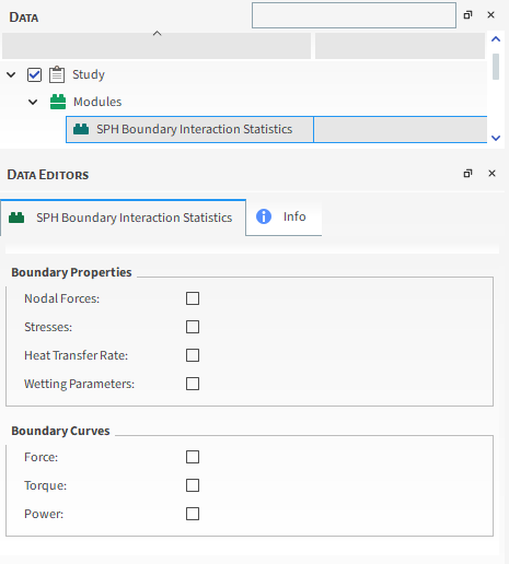 SPH Boundary Interaction Statistics Module Options