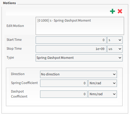 New Motion showing Spring-Dashpot Moment parameters