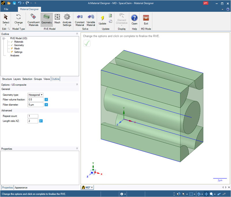 The Material Designer application GUI