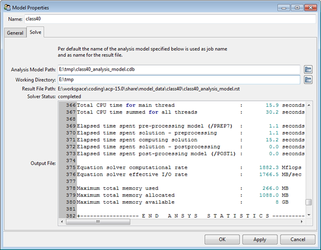 Solver Information (Solve.out)