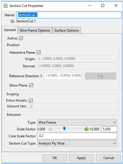 General Section Cut Properties