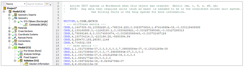 APDL Snippet to Apply the Beam Properties