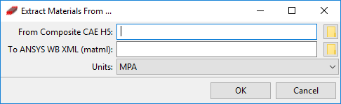 Extract Materials From Composite CAE H5... Dialog