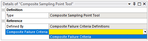 Select Failure Criteria under Sampling Point Tool Group