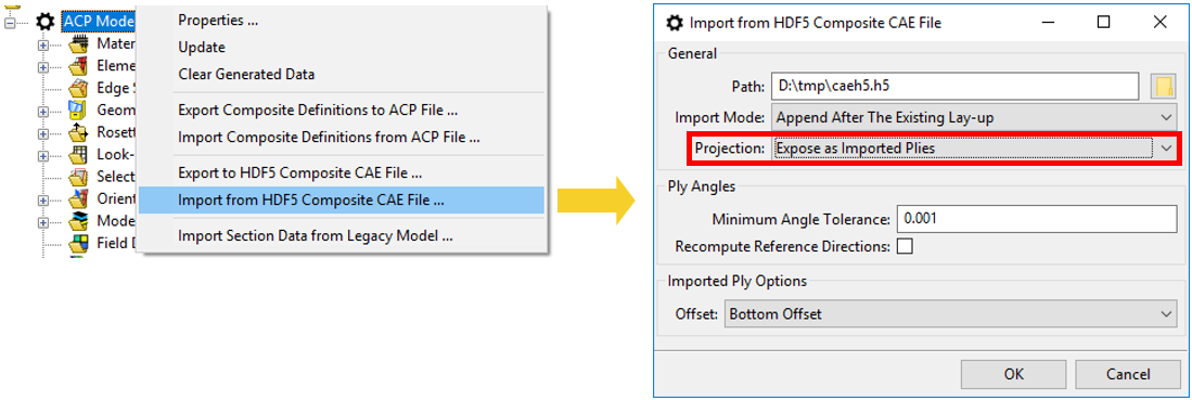 HDF5 Composite CAE Imported as 3D Plies (Imported Modeling Plies)