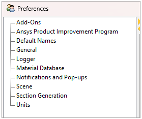 Preferences Window