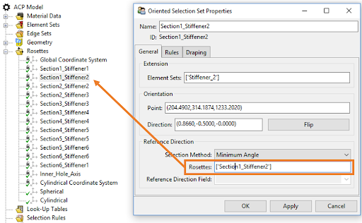Oriented Selection Set Properties