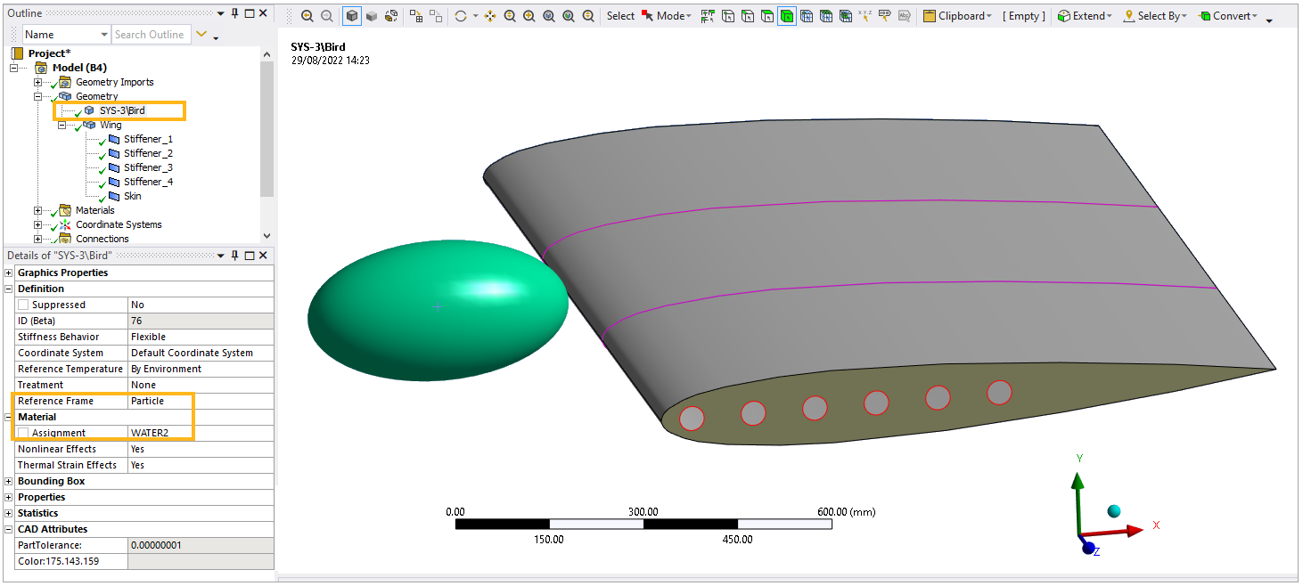 Mechanical Model - Assigning Part Properties to the Bird Body