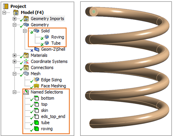 Mechanical Application Model F4 with the Bodies Roving and Tube