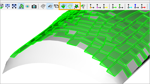 Solid Model with Highlighted Drop-Off elements