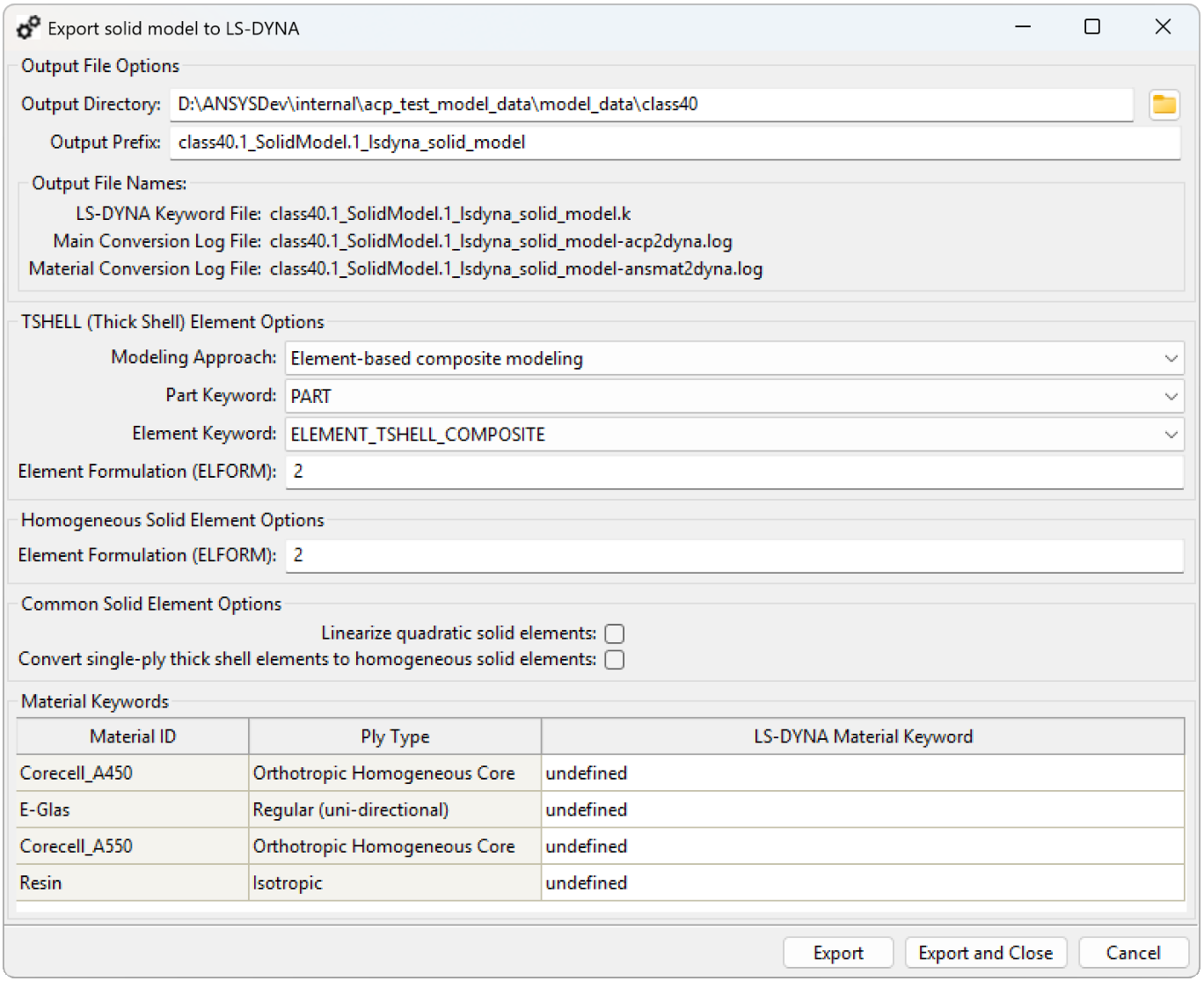 Export Solid Model to LS-DYNA Window