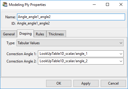 Draping with Tabular Values Definition