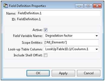 Field Definition Object Properties