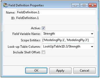 Field Definition Object Properties