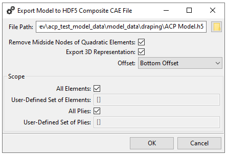 HDF5 Composite CAE File Export Settings
