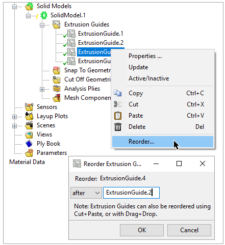 Reordering Extrusion Guides