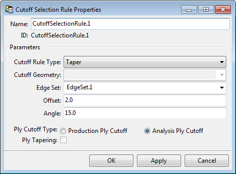 Taper Cut-Off Selection Rule Definition