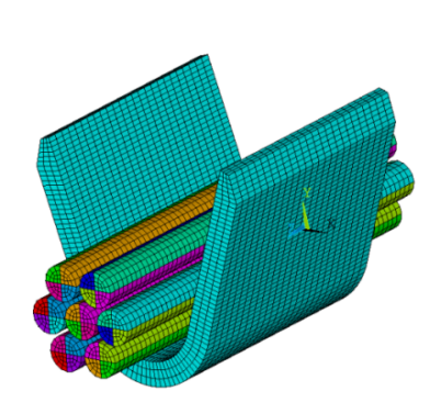 3D Meshed Model of Grip with Seven Stranded Wires