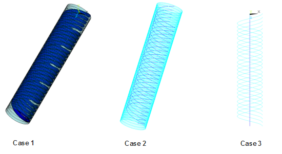 Contact Pair Between Coil and Tube for Case 1, Case 2, and Case 3