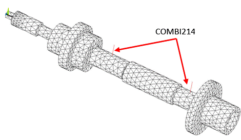 Bearings Modeled with COMBI214 Elements (3D solid model)