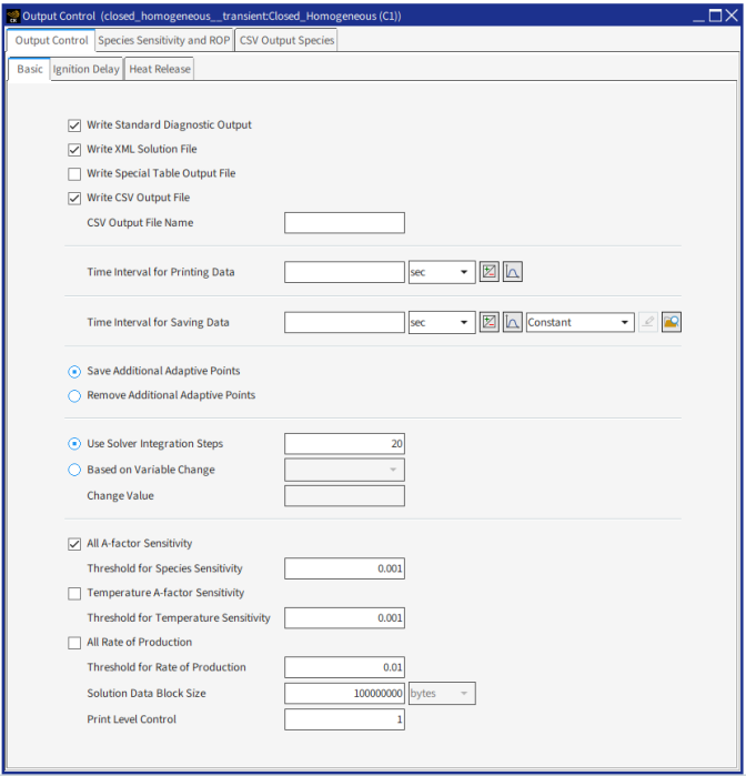 psr__gas.ckprj—Output Control for 0-D reactors