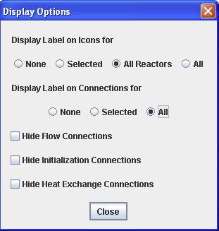 Display Options - Reactor and Connection Labels Selected