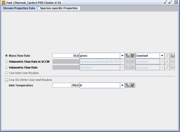 Fuel—Stream Properties Data