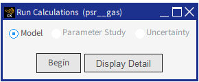 Chemkin Run Calculations Panel