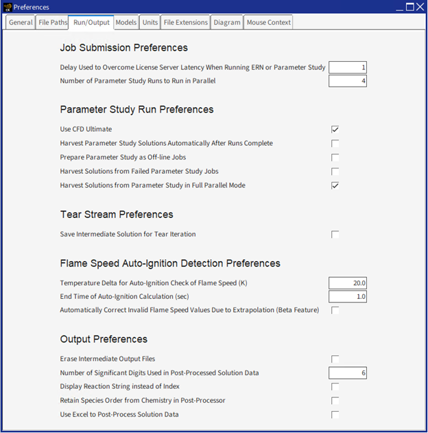 Preferences > Run/Output Settings