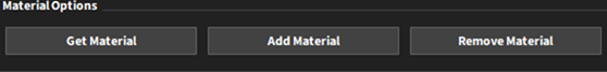 Material Storage options to view information from selected database.