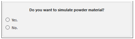 Material Wizard initial question about material type.