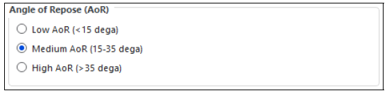 Material Wizard options for when you have only a rough idea for angle of repose.