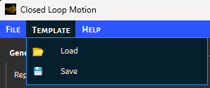 Closed Loop Motion options for Template.