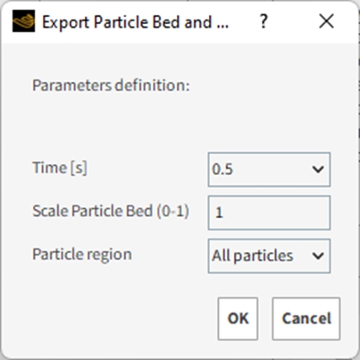 Export details window.