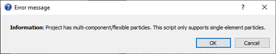 Error message for cases including multi-element particles.