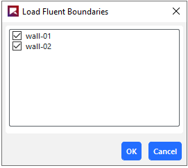 Select the walls in the Load Fluent Boundaries.